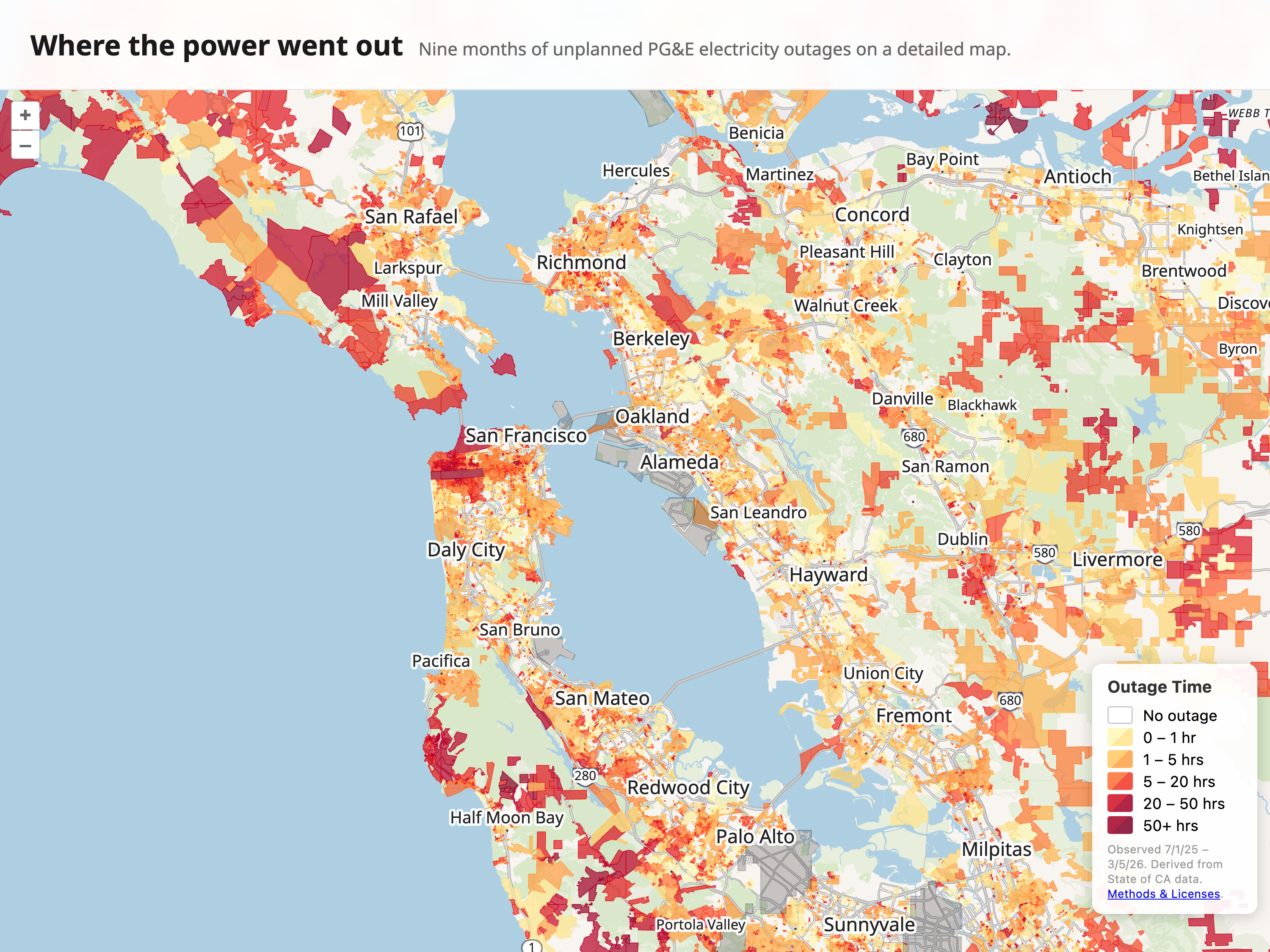 Methods for Nine Months of Unplanned PG&E Electricity Outages